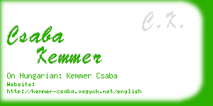 csaba kemmer business card